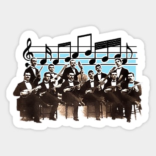 Vintage orchestra musical group with spanish artists Sticker